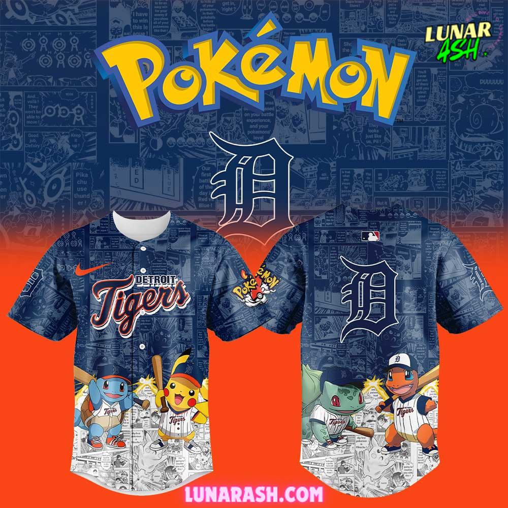 Detroit Tigers x Pokémon Night Special Baseball Jersey Detroit Tigers x Pokémon Night Special Baseball Jersey