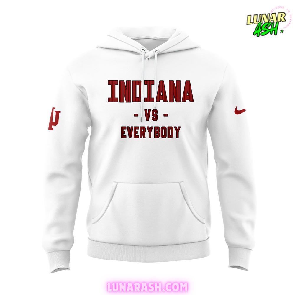 Indiana Hoosiers vs Everybody Special Nike White 2024 Hoodie Indiana Hoosiers vs Everybody Special Nike White 2024 Hoodie