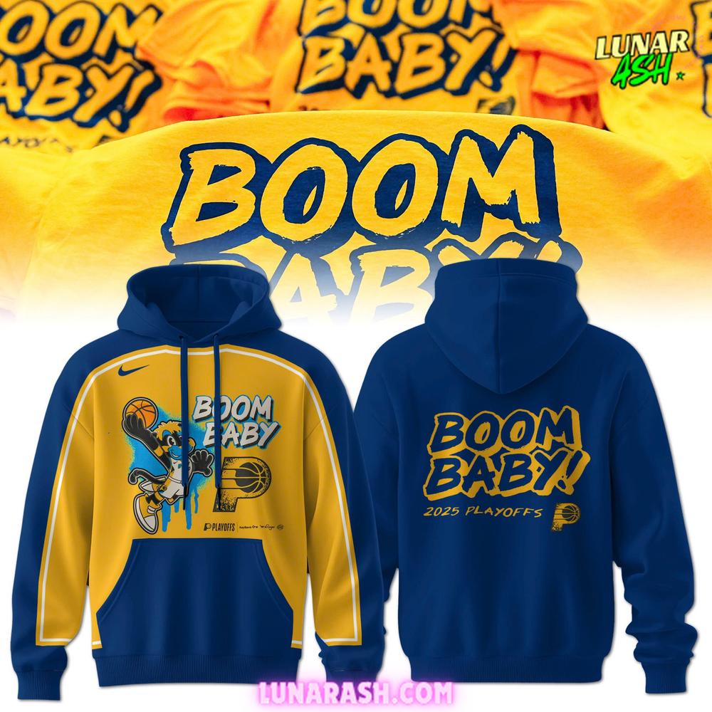 Indiana Pacers Boom Baby 2025 Playoffs Special Hoodie Indiana Pacers Boom Baby 2025 Playoffs Special Hoodie