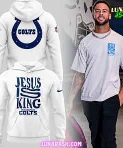 Indianapolis Colts Jesus Is King 2024 White Hoodie