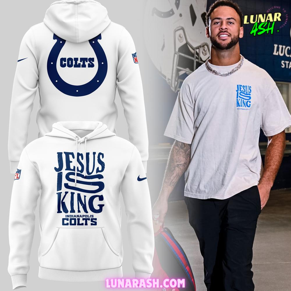 Indianapolis Colts Jesus Is King 2024 White Hoodie Indianapolis Colts Jesus Is King 2024 White Hoodie