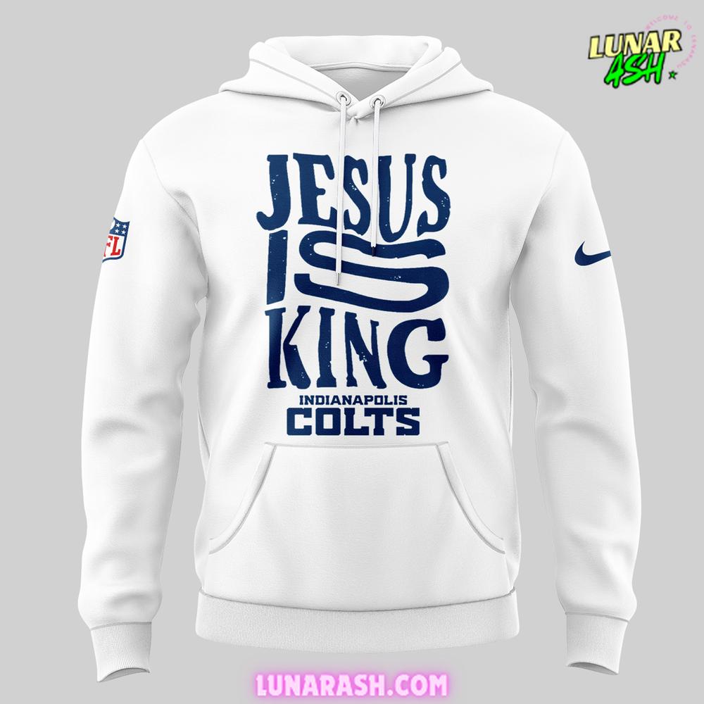 Indianapolis Colts Jesus Is King 2024 White Hoodie Indianapolis Colts Jesus Is King 2024 White Hoodie