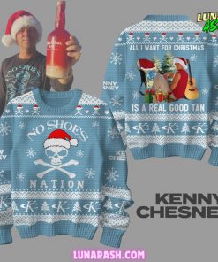 Kenny Chesney No Shoes Christmas Special Light Blue Sweater
