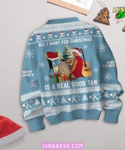 Kenny Chesney No Shoes Christmas Special Light Blue Sweater 3