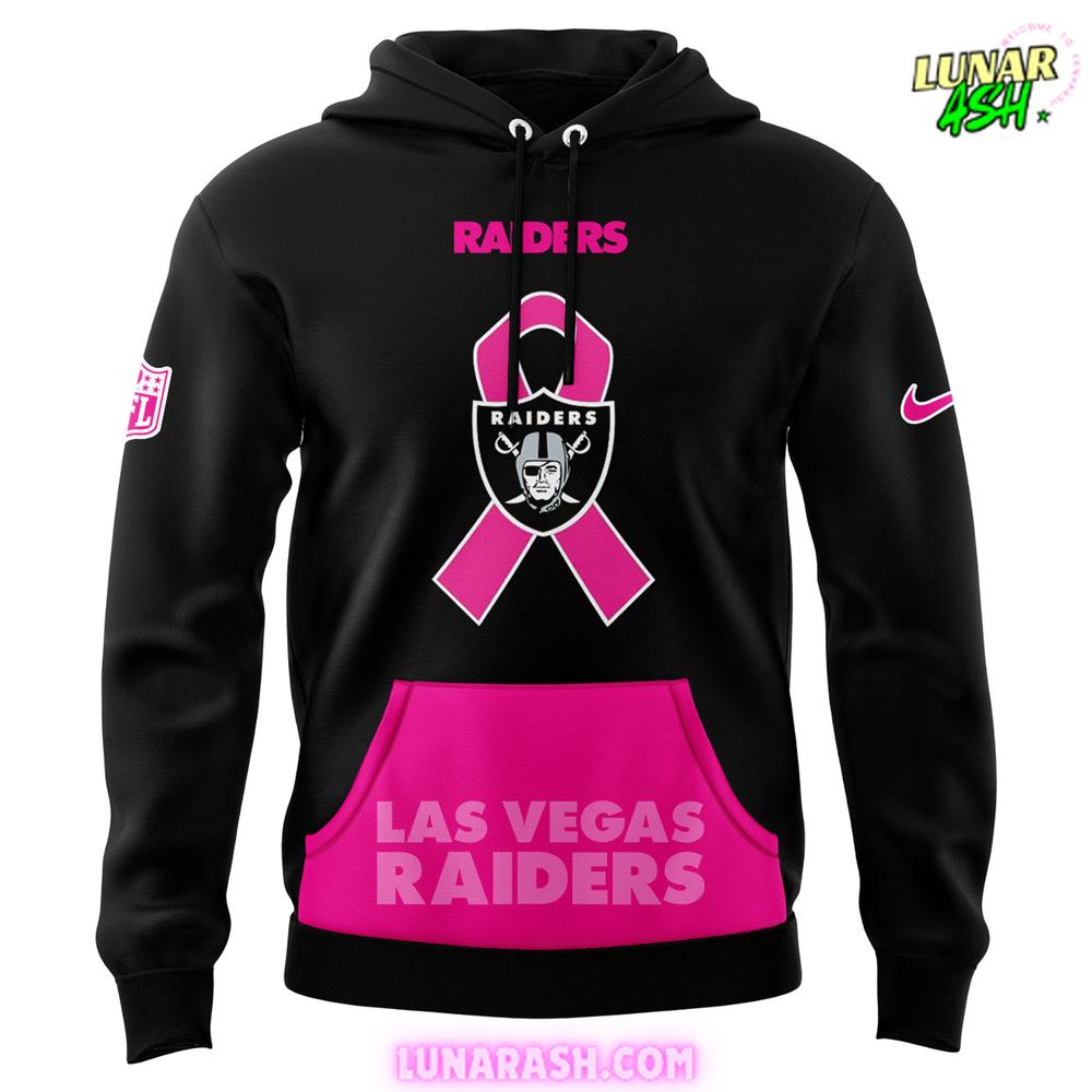 Las Vegas Raiders #Octubre Rose Black Hoodie Las Vegas Raiders #Octubre Rose Black Hoodie