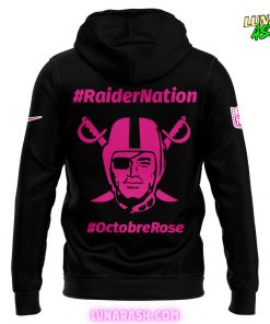 Las Vegas Raiders #Octubre Rose Black Hoodie 3