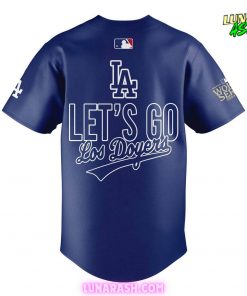 Los Angeles Dodgers Les't Go Royal 2024 World Series Blue Baseball Jersey 3