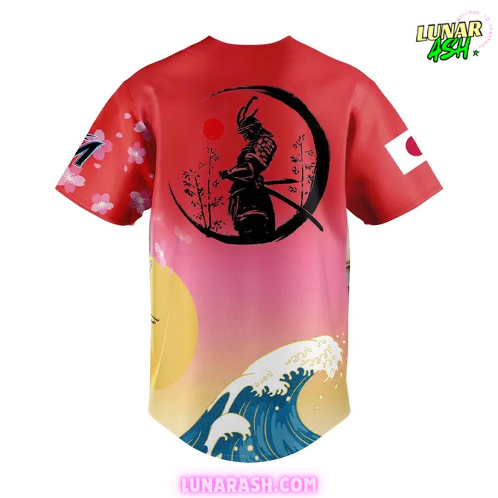 Miami Marlins Sakura Samurai Collection Special Baseball Jersey Miami Marlins Sakura Samurai Collection Special Baseball Jersey