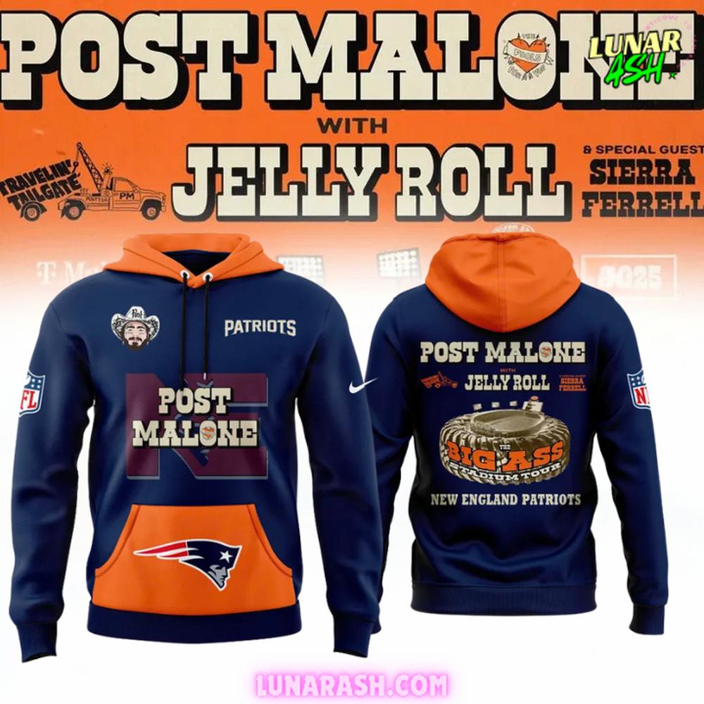 New England Patriots x Post Malone 2025 Special Hoodie New England Patriots x Post Malone 2025 Special Hoodie