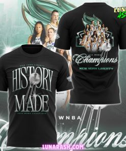 New York Libert History Made WNBA Champion 2024 Black T Shirt 1