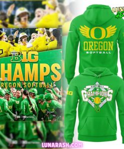 Oregon Ducks Softball 2025 Champs Green Hoodie 1