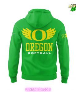 Oregon Ducks Softball 2025 Champs Green Hoodie 3