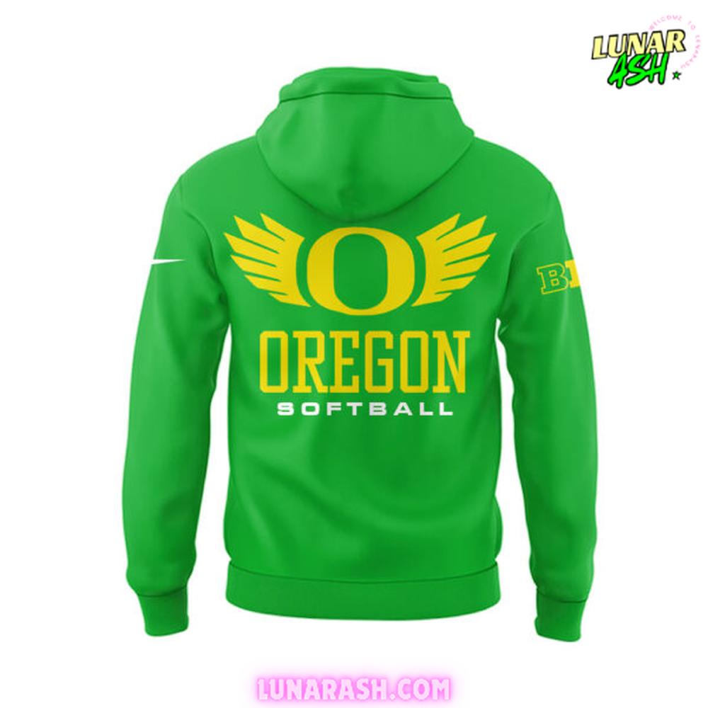 Oregon Ducks Softball 2025 Champs Green Hoodie Oregon Ducks Softball 2025 Champs Green Hoodie