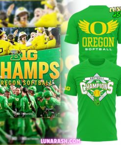 Oregon Ducks Softball 2025 Champs Green T-Shirt