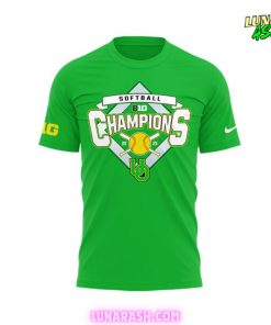 Oregon Ducks Softball 2025 Champs Green T-Shirt