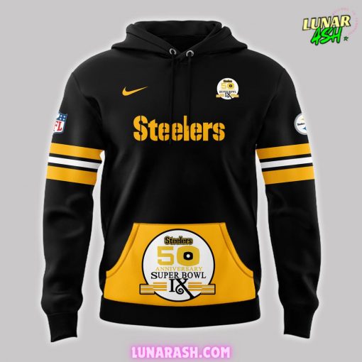 Pittsburgh Steelers 50th Anniversary Super Bowl IX Hoodie