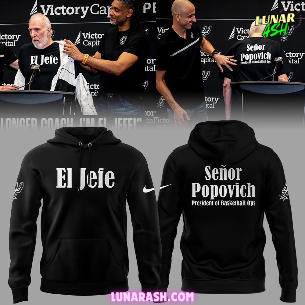 San Antonio Spurs El Jefe Coach Popovich Tribute Limited Edition Hoodie San Antonio Spurs El Jefe Coach Popovich Tribute Limited Edition Hoodie