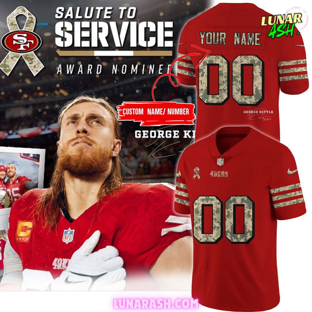 San Francisco 49ers Salute to Service George Kittle Special Football Jersey San Francisco 49ers Salute to Service George Kittle Special Football Jersey