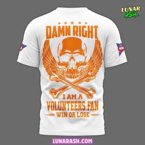 Tennessee Volunteers Nation Damn Right 2024 White T-Shirt