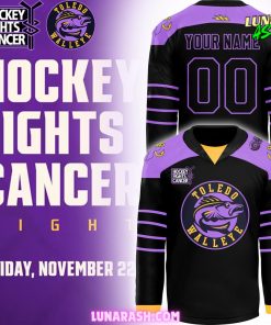 Toledo Walleye x Hockey Fight Cancer Night 2024 Hockey Jersey 1