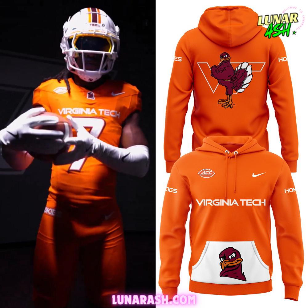 Virginia Tech Hokies Football 2024 Orange Hoodie Virginia Tech Hokies Football 2024 Orange Hoodie