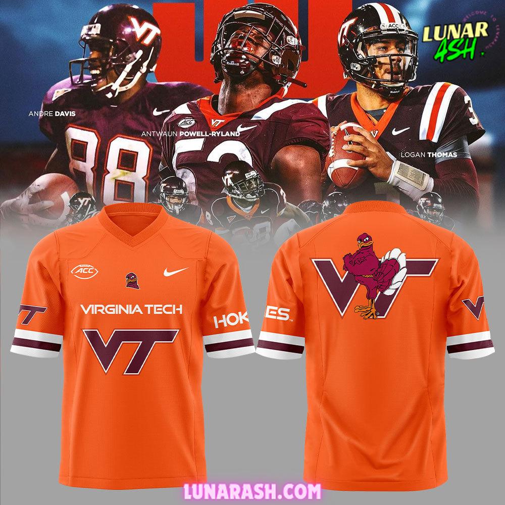 Virginia Tech Hokies New Uniform 2024–25 Orange Football Jersey Virginia Tech Hokies New Uniform 2024–25 Orange Football Jersey